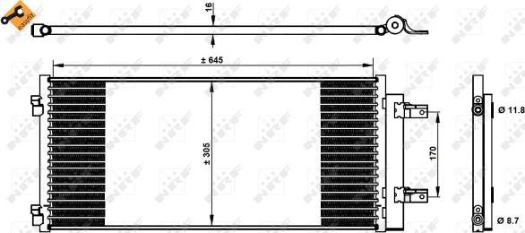 NRF 350338 - Condensador, aire acondicionado parts5.com