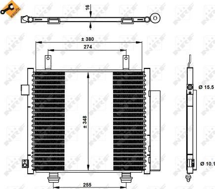 NRF 350337 - Condensador, aire acondicionado parts5.com