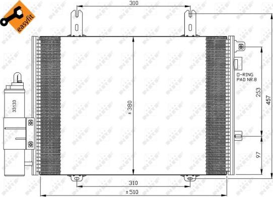 NRF 35353 - Кондензатор, климатизация parts5.com