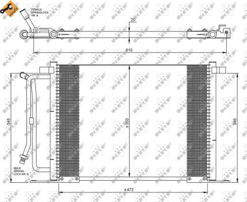 NRF 35250 - Condensator, climatizare parts5.com