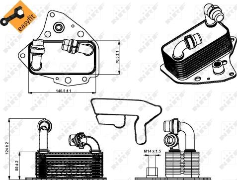 NRF 31343 - Radiador de aceite, aceite motor parts5.com