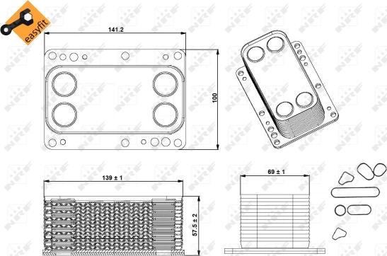 NRF 31339 - Ölkühler, Motoröl parts5.com