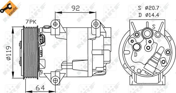 NRF 32424 - Kompressor, Klimaanlage parts5.com