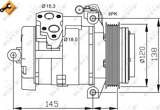 NRF 32698 - Compressor, air conditioning parts5.com