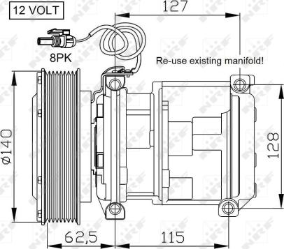 NRF 32661 - Kompressori, ilmastointilaite parts5.com