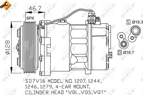 NRF 32168 - Kompresor, klima-uređaj parts5.com