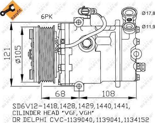 NRF 32172 - Compressor, air conditioning parts5.com