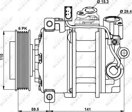 NRF 32883 - Компрессор кондиционера parts5.com