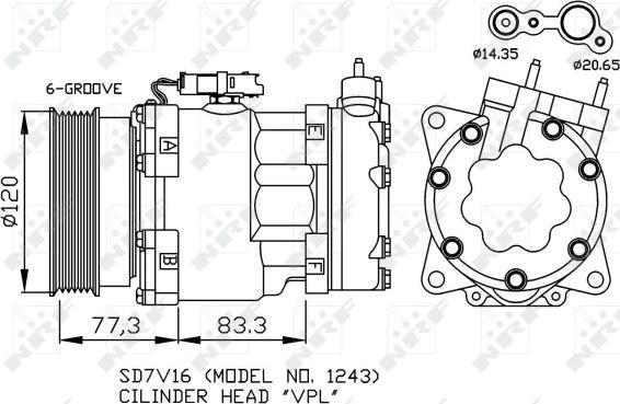 NRF 32266 - Compresor, aire acondicionado parts5.com