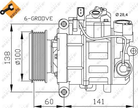 NRF 32263 - Kompresor, klima-uređaj parts5.com