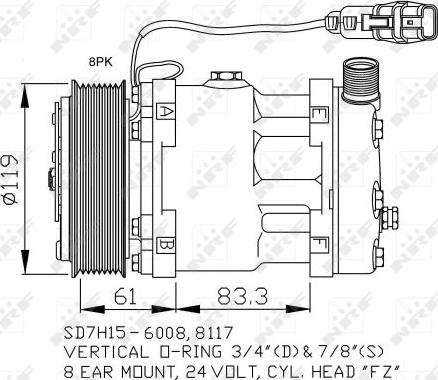 NRF 32706 - Compresor, aire acondicionado parts5.com