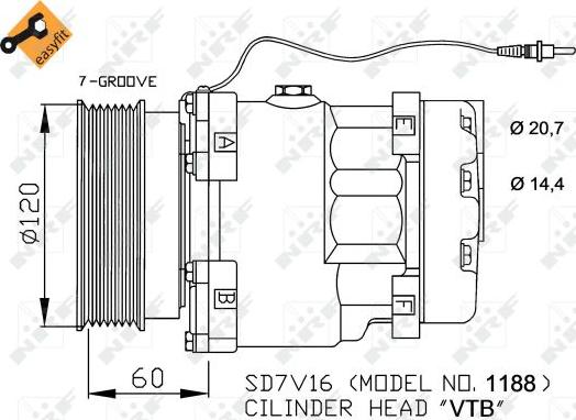 NRF 32711 - Kompresor, klima-uređaj parts5.com