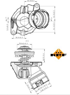 NRF 725032 - Thermostat, coolant parts5.com