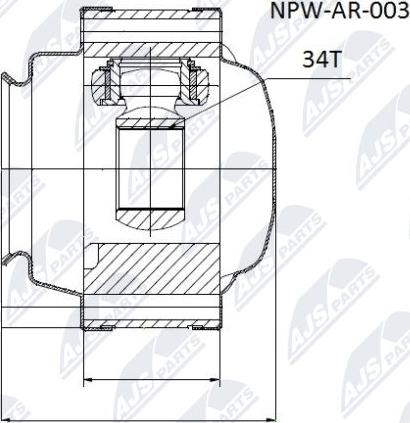 NTY NPW-AR-003 - Σετ άρθρωσης, άξονας μετάδ. κίν. parts5.com