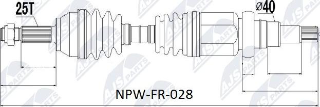 NTY NPW-FR-028 - Drive Shaft parts5.com