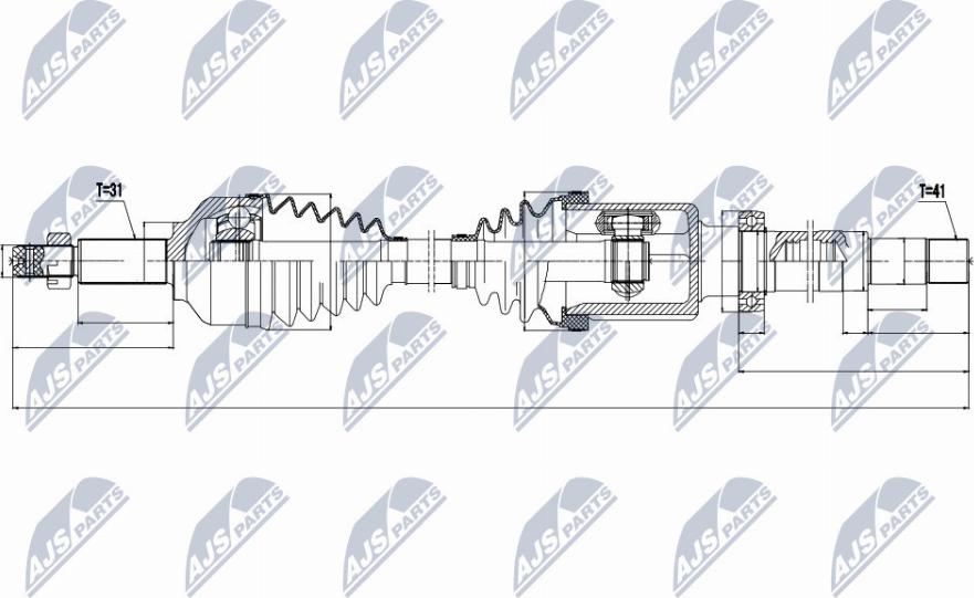 NTY NPW-FR-074 - Drive Shaft parts5.com