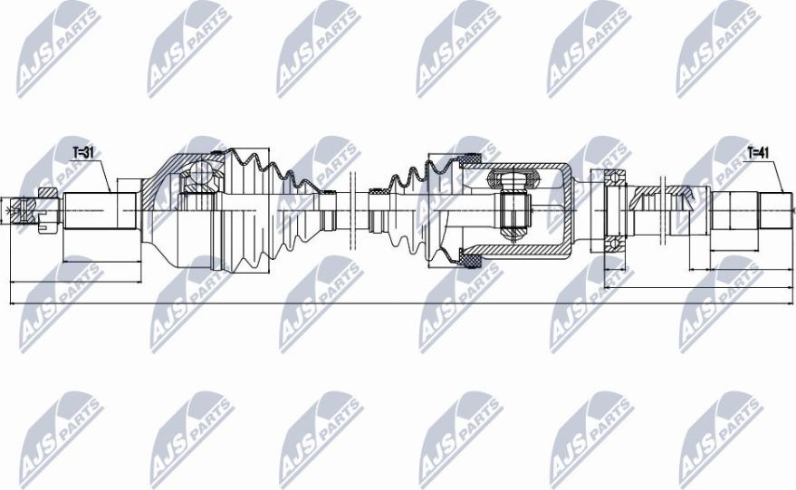 NTY NPW-FR-076 - Drive Shaft parts5.com