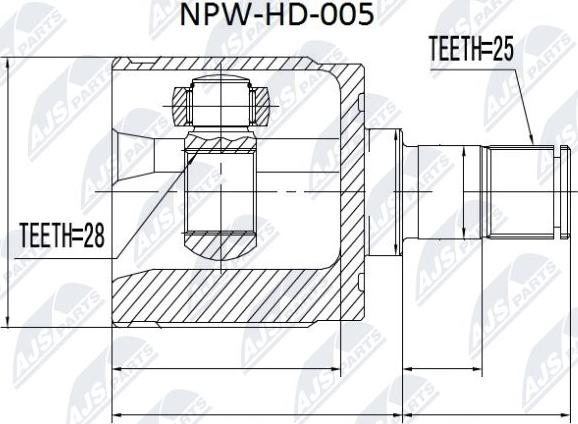 NTY NPW-HD-005 - Komplet zgloba, pogonsko vratilo parts5.com