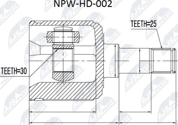 NTY NPW-HD-002 - Каре комплект, полуоска parts5.com