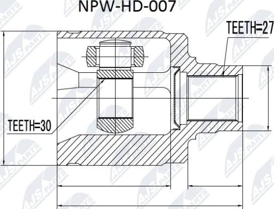 NTY NPW-HD-007 - Komplet zgloba, pogonsko vratilo parts5.com