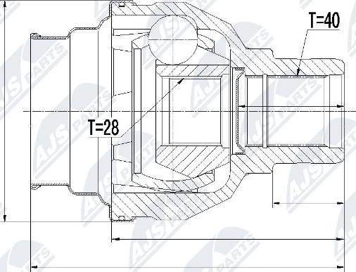 NTY NPW-VW-031 - Каре комплект, полуоска parts5.com