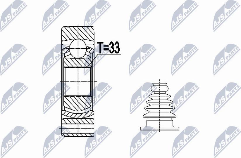 NTY NPW-VW-074 - Каре комплект, полуоска parts5.com