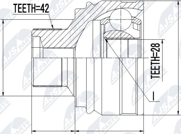 NTY NPZ-AU-054 - Zestaw przegubu, wał napędowy parts5.com