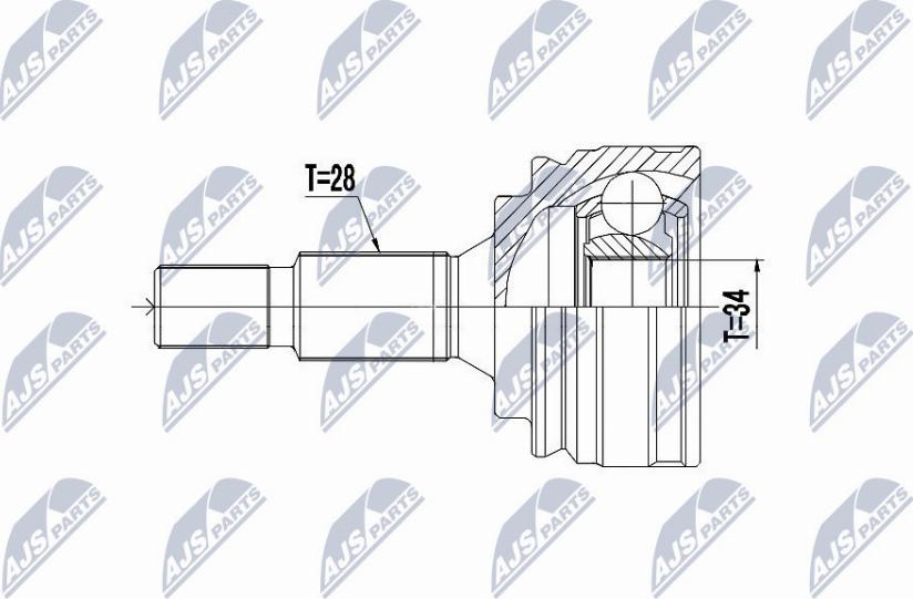 NTY NPZ-PE-031 - Sada kloubů, hnací hřídel parts5.com