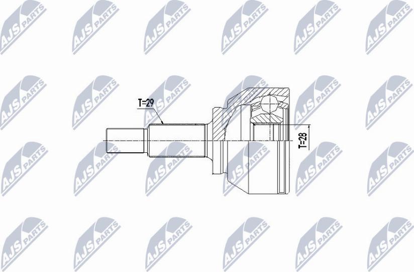 NTY NPZ-PL-041 - Шарнирный комплект, ШРУС, приводной вал parts5.com