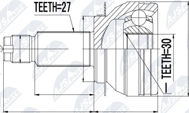 NTY NPZ-SB-009 - Zgibni lezaj, pogonska gred parts5.com