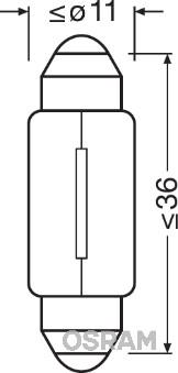 Osram 6461 - Крушка с нагреваема жичка, светлини купе parts5.com