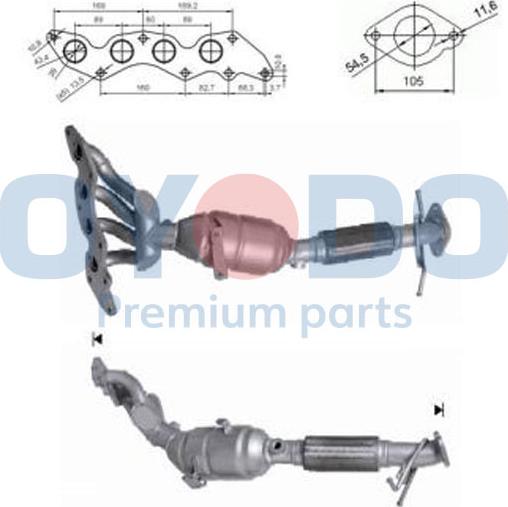 Oyodo 10N0068-OYO - Catalytic Converter parts5.com