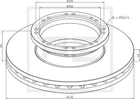 PE Automotive 036.132-00A - Disc frana parts5.com