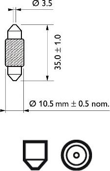 PHILIPS 12854CP - Bec, lumini interioare parts5.com