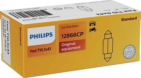 PHILIPS 12866CP - Лампа накаливания, фонарь освещения номерного знака parts5.com