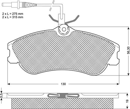 INTERBRAKE PD3032 - Sada brzdových destiček, kotoučová brzda parts5.com