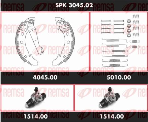 Remsa SPK 3045.02 - Set saboti frana parts5.com