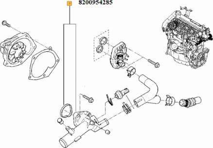 RENAULT 82 00 954 285 - Термостат, охлаждающая жидкость parts5.com