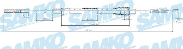 Samko C0962B - Cable, parking brake parts5.com