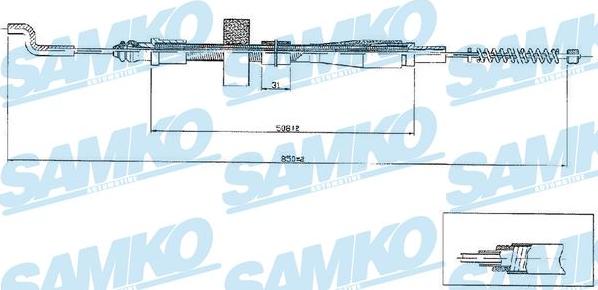 Samko C0971B - Cable, parking brake parts5.com