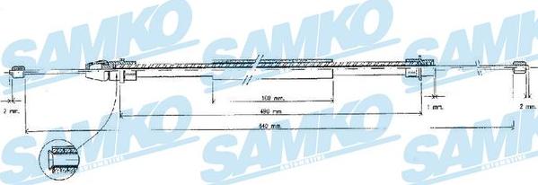 Samko C0630B - Cablu, frana de parcare parts5.com