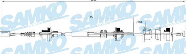 Samko C0058C - Tel halat, debriyaj kumandası parts5.com