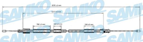 Samko C0119B - Cablu, frana de parcare parts5.com