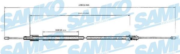 Samko C0120B - Cablu, frana de parcare parts5.com