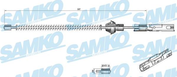 Samko C0250B - Cablu, frana de parcare parts5.com