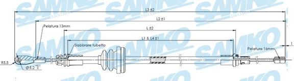 Samko C0755B - Vaijeri, seisontajarru parts5.com