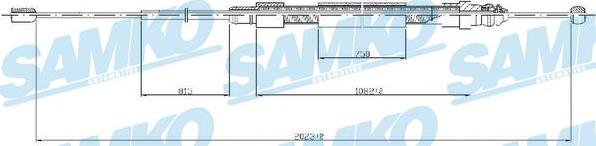 Samko C0715B - Жило, ръчна спирачка parts5.com