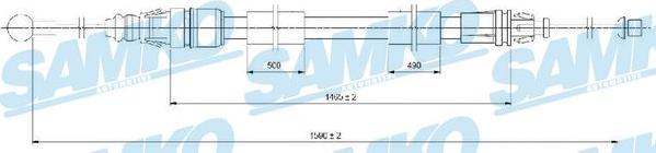 Samko C0721B - Čelično uže, parkirna kočnica parts5.com