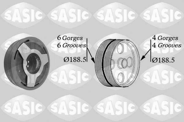 Sasic 9001806 - Koło pasowe, wał korbowy parts5.com