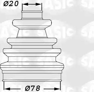 Sasic 1906014 - Gumiharang, hajtótengely parts5.com